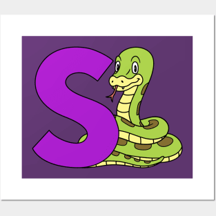 Letter S with Snake Posters and Art